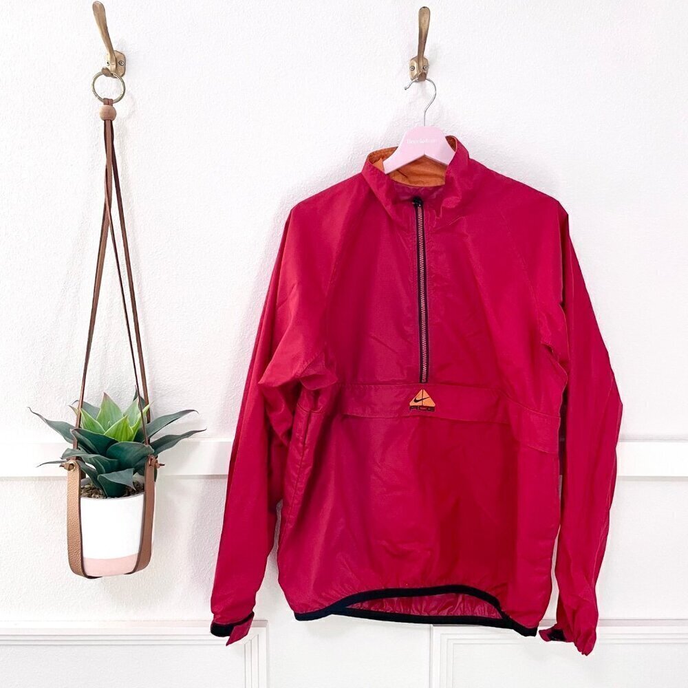 Vintage Nike ACG Red Windbreaker Anorak Size S